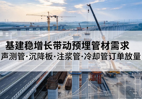 魏都基建稳增长带动预埋监测管材需求，声测管、沉降板、注浆管订单持续放量